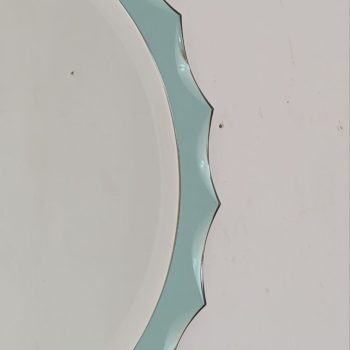 Specchio rotondo turchese a forma di sole anni 60 in stile Fontana Arte - immagine 5