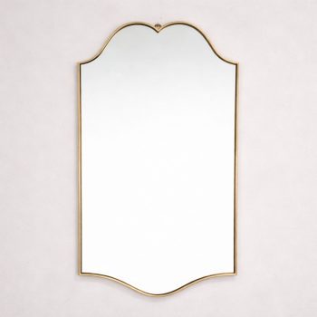 1950s Mid-Century Modern Italian Brass Shield-Shaped Mirror in the Style of Gio Ponti - Image 5
