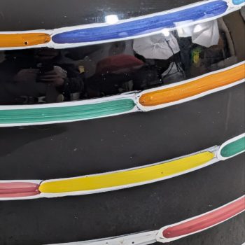 Vaso Piero Dorazio per Deruta anni ’80 in ceramica policroma smaltata - immagine 2