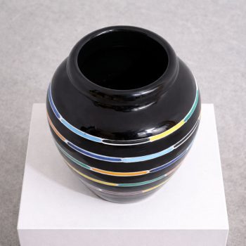 Vaso Piero Dorazio per Deruta anni ’80 in ceramica policroma smaltata - immagine 5