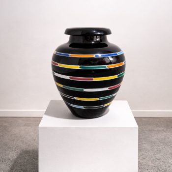 Vaso Piero Dorazio per Deruta anni ’80 in ceramica policroma smaltata - immagine 3