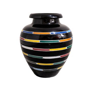 Vaso Piero Dorazio per Deruta anni ’80 in ceramica policroma smaltata - immagine 1