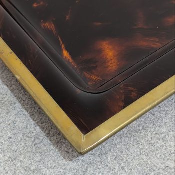 Vassoio anni ’70 in lucite effetto tartaruga e ottone stile Dior – Made in Italy - immagine 6
