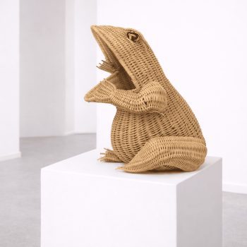 Portariviste a rana in rattan intrecciato attribuita a Mario Lopez Torres, Italia - immagine 2