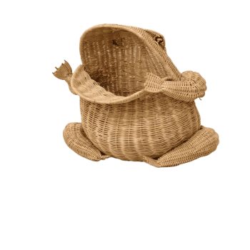 Portariviste a rana in rattan intrecciato attribuita a Mario Lopez Torres, Italia - immagine 1