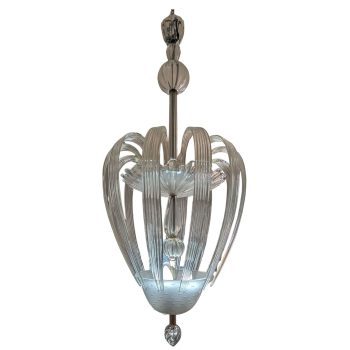 Lampadario in vetro di Murano di Tomaso Buzzi per Venini, Italia anni ’30 - immagine 1