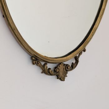 Mid-Century Modern oval mirror in cast bronze, Louis XV style, Italy, 1950s - Image 4