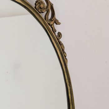 Mid-Century Modern oval mirror in cast bronze, Louis XV style, Italy, 1950s - Image 3