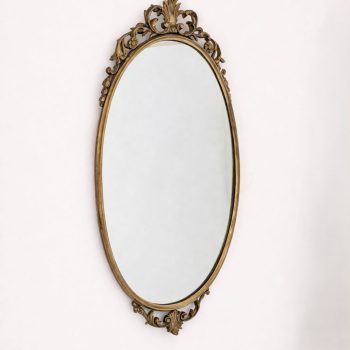 Mid-Century Modern oval mirror in cast bronze, Louis XV style, Italy, 1950s - Image 2