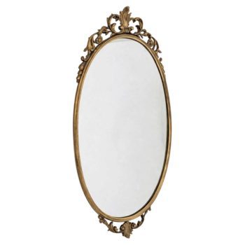 Mid-Century Modern oval mirror in cast bronze, Louis XV style, Italy, 1950s - Image 1