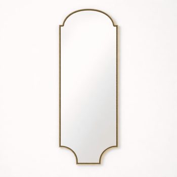 Mid-Century Modern Gothic Shield Mirror in Brass, 1960s - Image 2