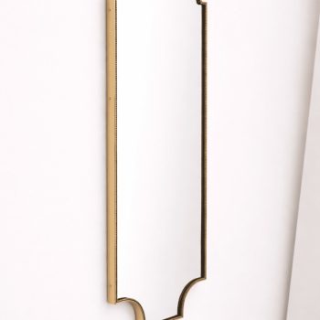 Mid-Century Modern Gothic Shield Mirror in Brass, 1960s - Image 3