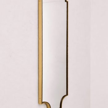 Mid-Century Modern Gothic Shield Mirror in Brass, 1960s - Image 4