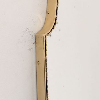 Mid-Century Modern brass shield mirror in the Gio Ponti style, 1960s - Image 5