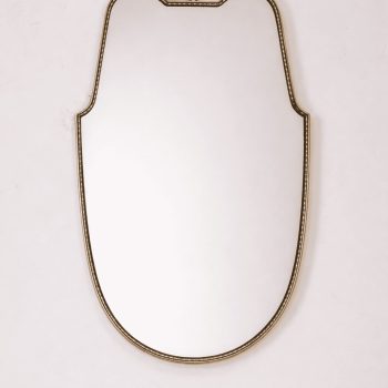 Mid-Century Modern brass shield mirror in the Gio Ponti style, 1960s - Image 2