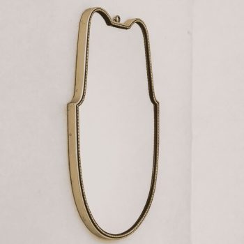 Mid-Century Modern brass shield mirror in the Gio Ponti style, 1960s - Image 3