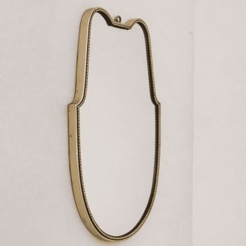 Specchio a scudo Mid-Century Modern in ottone stile Gio Ponti, anni ’60 - immagine 3
