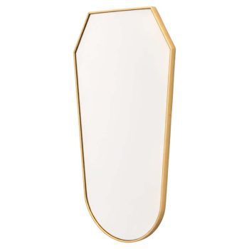 Gio Ponti style brass shield mirror, Italy, 1950s - Image 1