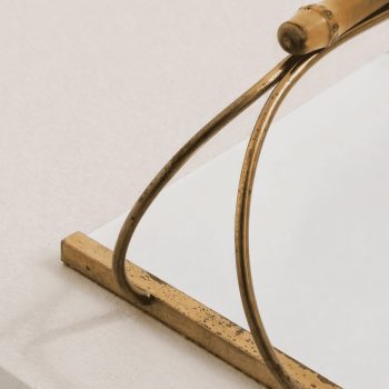 Vassoio Gucci stile in ottone, ceramica e bamboo reale Mid-Century Modern, anni ’60 - immagine 7