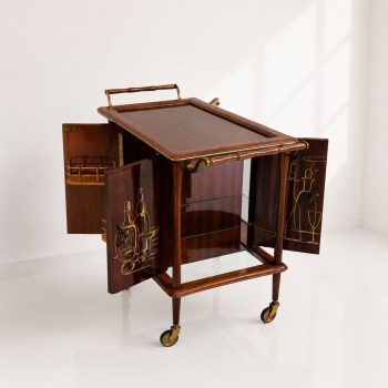 Carrello mobile bar attribuito a Ico Parisi, Italia, anni ’60 - immagine 4