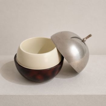 Portaghiaccio francese in metallo e bachelite, stile modernista di metà secolo, anni '70. - immagine 3
