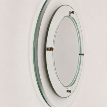 Specchio rotondo attribuito a Fontana Arte e Max Ingrand in vetro di Murano e ottone, anni ’60 - immagine 6