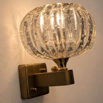 Coppia di appliques in vetro di Murano a bolle by Barovier & Toso, anni ’50 - immagine 7