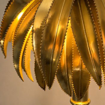 French lamp in the shape of a bamboo palm tree in Maison Jansen style brass - Image 2