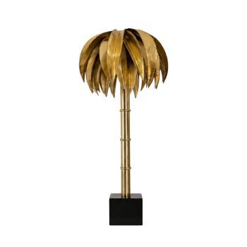 French lamp in the shape of a bamboo palm tree in Maison Jansen style brass - Image 1
