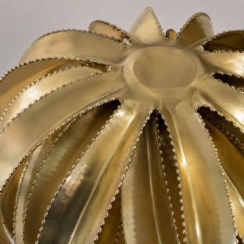 French lamp in the shape of a bamboo palm tree in Maison Jansen style brass - Image 6