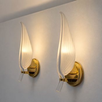 Appliques in vetro di Murano a forma di foglia by Franco Luce anni ’70 - immagine 3