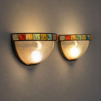 Coppia di appliques in vetro di murano brutaliste by Longobard, Italia, anni 70 - immagine 4