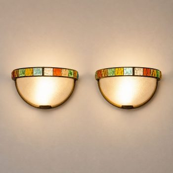 Coppia di appliques in vetro di murano brutaliste by Longobard, Italia, anni 70 - immagine 3