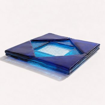 Centrotavola in vetro di murano blu by Mazzega, Italia, anni 70 - immagine 4