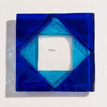 Centrotavola in vetro di murano blu by Mazzega, Italia, anni 70 - immagine 3