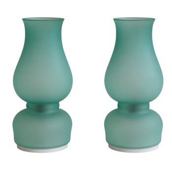 Coppia di lampade Aureliano Toso in vetro di Murano verde, fine anni ’70
