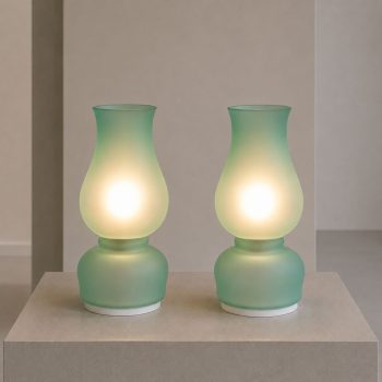 Coppia di lampade Aureliano Toso in vetro di Murano verde, fine anni ’70 - immagine 5