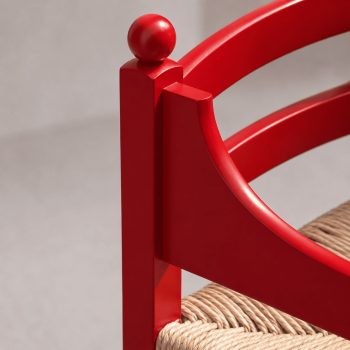 Coppia di poltrone anni ’60 in legno rosso e paglia attribuite a Luigi Caccia Dominioni - immagine 9