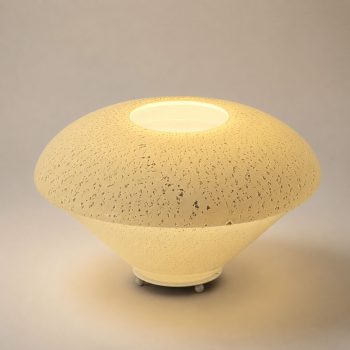 Lampada anni ’70 in vetro di Murano bianco e foglia d’argento stile Carlo Nason per Mazzega - immagine 7