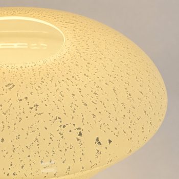 Lampada anni ’70 in vetro di Murano bianco e foglia d’argento stile Carlo Nason per Mazzega - immagine 4