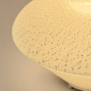 Lampada anni ’70 in vetro di Murano bianco e foglia d’argento stile Carlo Nason per Mazzega - immagine 3