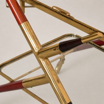 1950s Italian bar trolley in brass, glass, and wood by Cesare Lacca - Image 8