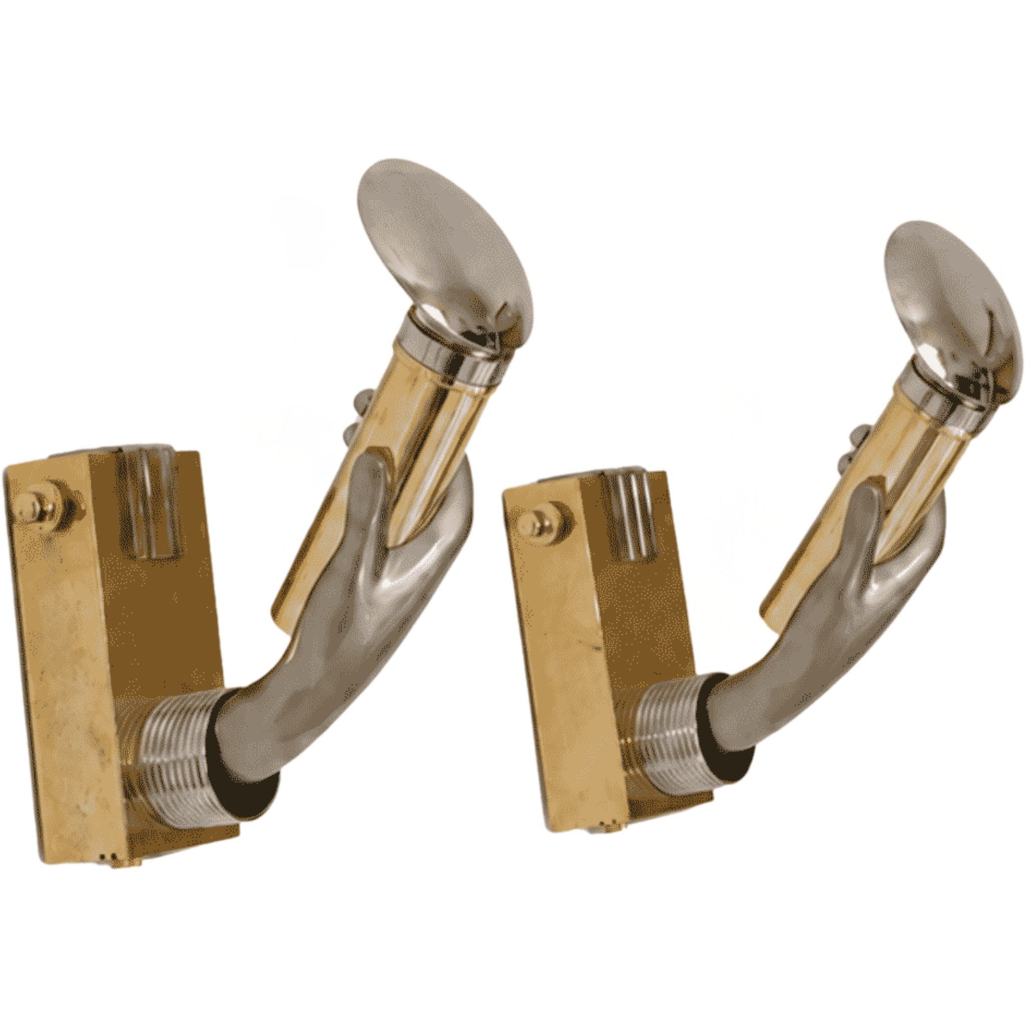 Coppia di appliques italiane in stile gotico a forma di mano in ottone e metallo, anni 70