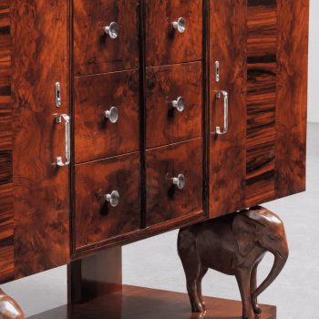 Sicilian Art Deco wooden sideboard with hand-carved elephants - Image 10