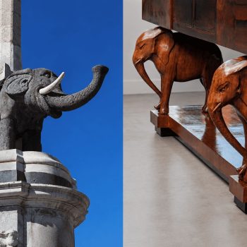 Sicilian Art Deco wooden sideboard with hand-carved elephants - Image 9