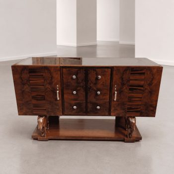 Sicilian Art Deco wooden sideboard with hand-carved elephants - Image 8
