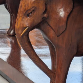 Sicilian Art Deco wooden sideboard with hand-carved elephants - Image 5