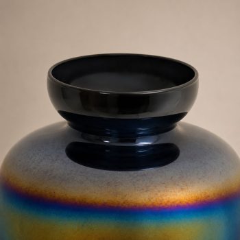 Vaso italiano in vetro di murano olografico iridescente stile Venini, anni ’70 - immagine 7
