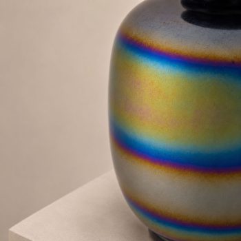 Vaso italiano in vetro di murano olografico iridescente stile Venini, anni ’70 - immagine 6