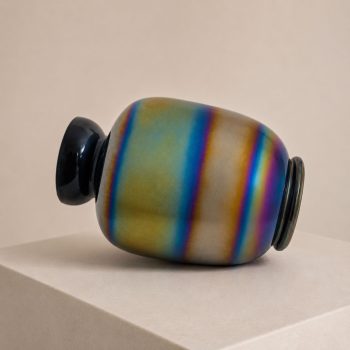 Vaso italiano in vetro di murano olografico iridescente stile Venini, anni ’70 - immagine 8